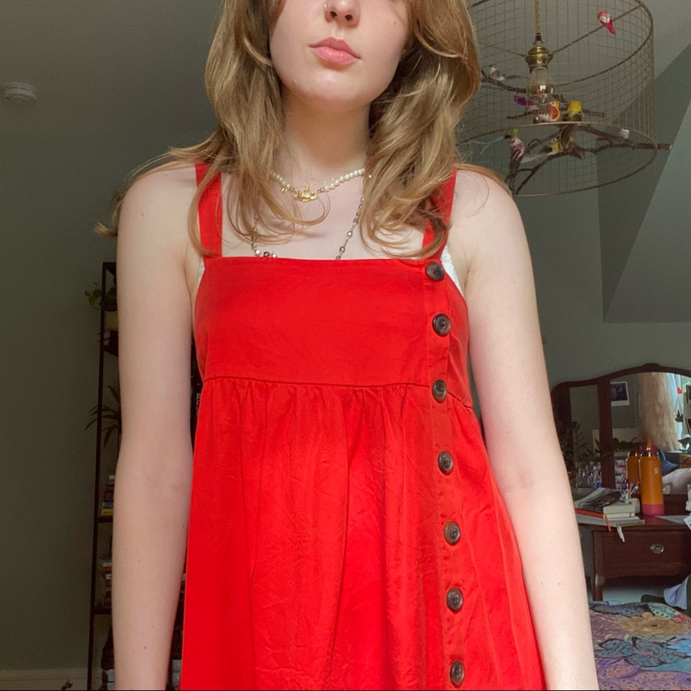 Red mini dress